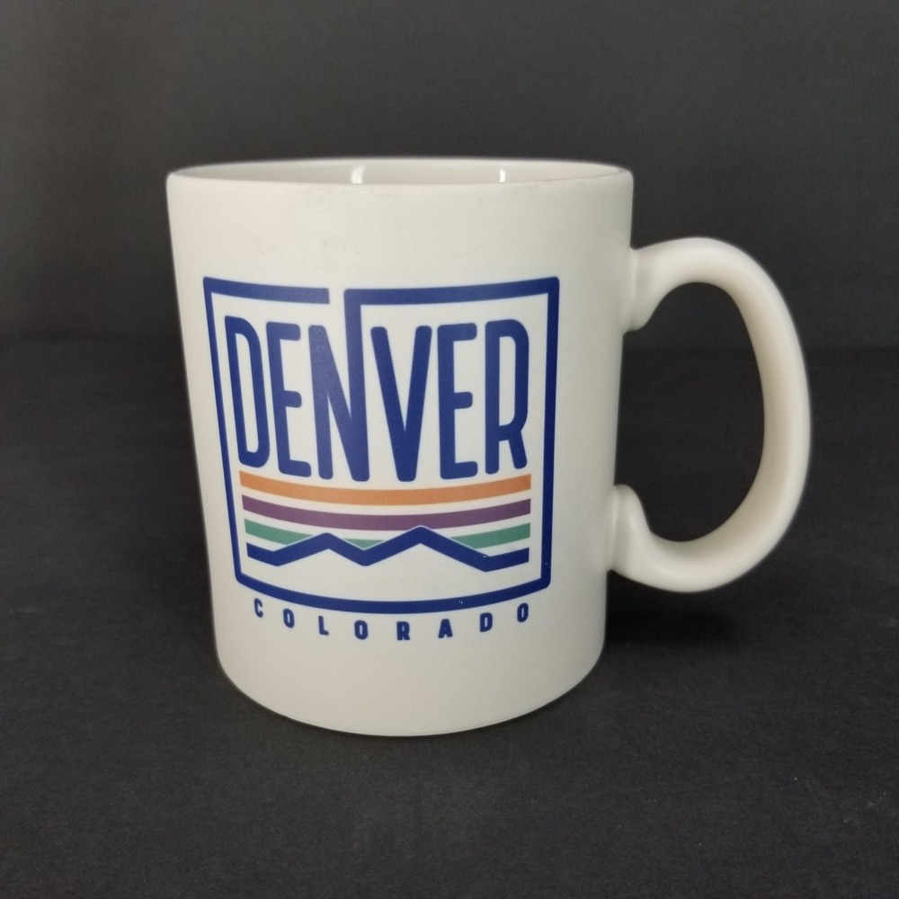 Techstyles Denver Colorado Retro Mountain Graphic Ceramic Coffee Mug‎ White